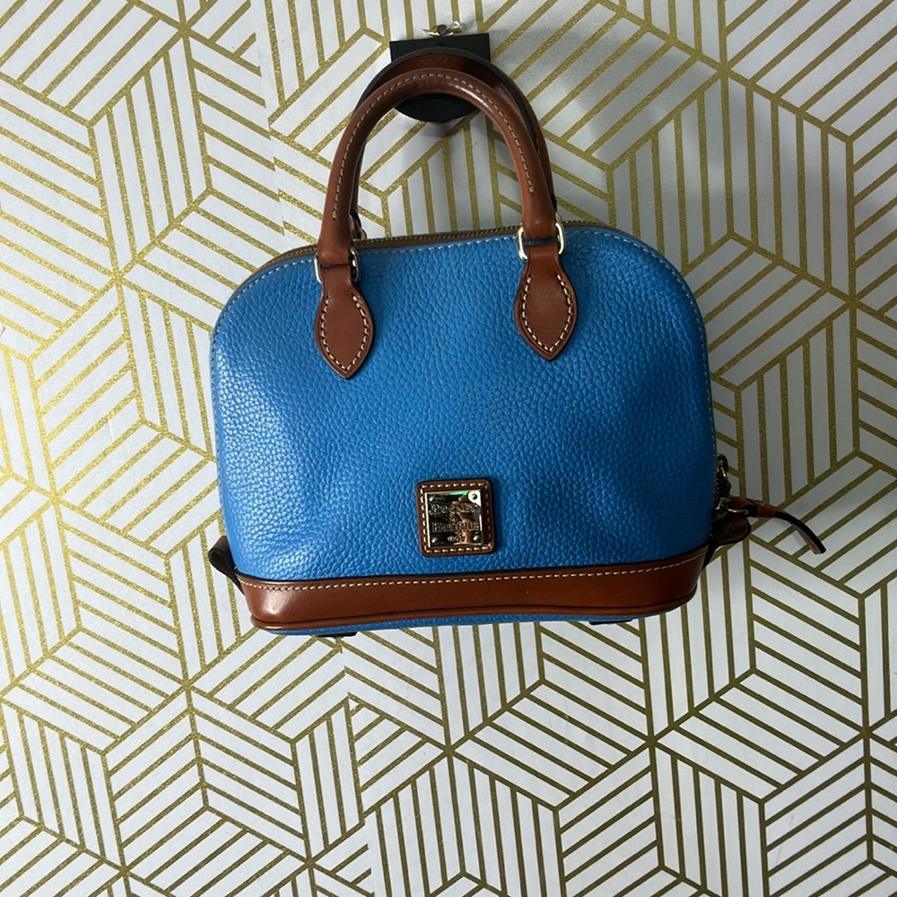 Dooney & Bourke Blue and Brown Satchel